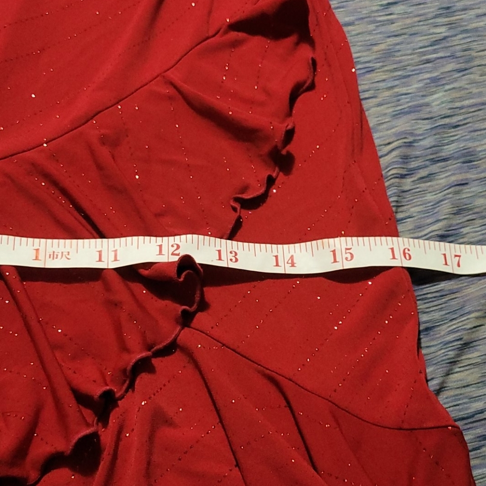 50 City Triangles red sparkle formal gown Sz L - Picture 8 of 12